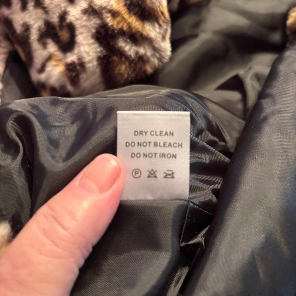 Tacera Faux Fur Black and Brown Teddy Jacket/Cape Women's Size M - Picture 5 of 7